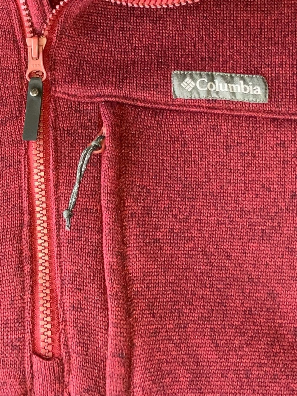 Columbia-1/4 Zip Fleece Pullover-Burgundy-(Large)